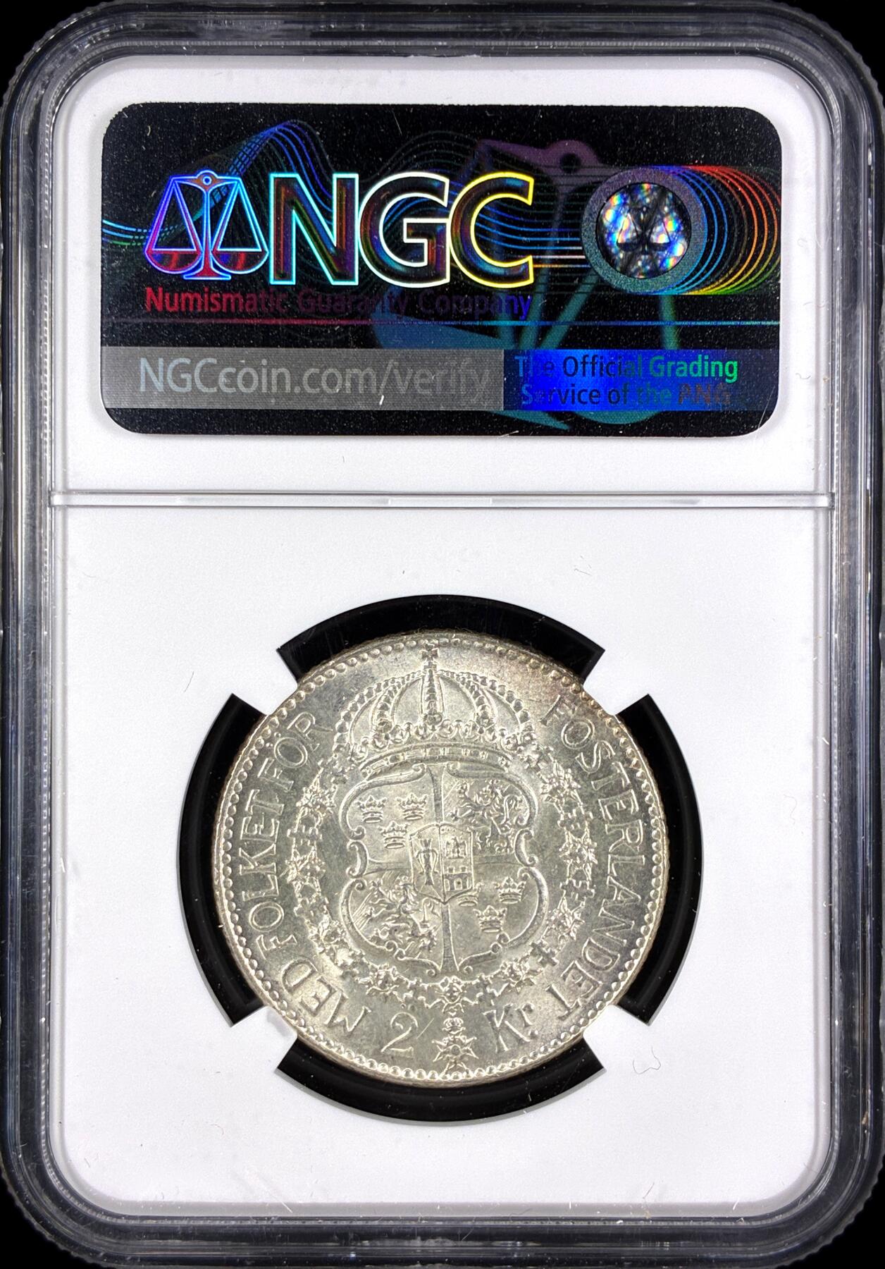 【雨安】【直播拍卖】【第0131期-评级币章】2026-04-04 周六 19:30 (金价1060, 银价18.08)  [评级欧洲] Sweden 瑞典 2克朗 1939年 古斯塔夫五世  NGC-MS62