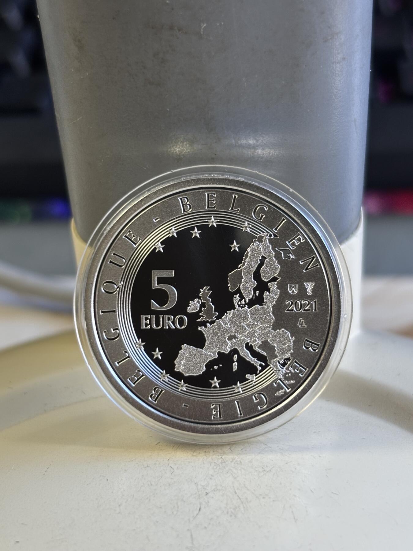 第196期拍卖 比利时2021年查尔斯·约瑟夫·范·德博莱银币，925银，14.6克