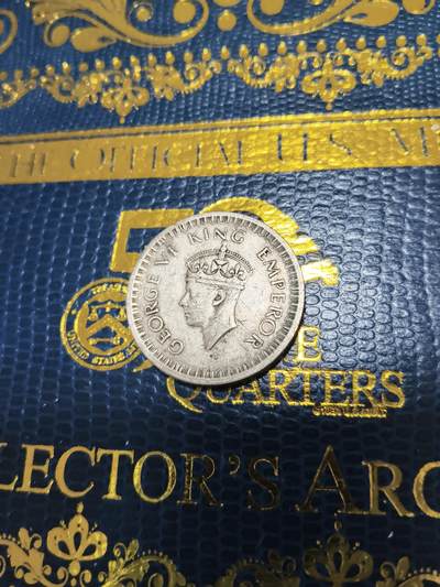 长老汇马年精选第十五场拍卖 - 1944英属印度乔治六世1/2卢比银币，5.84克500银