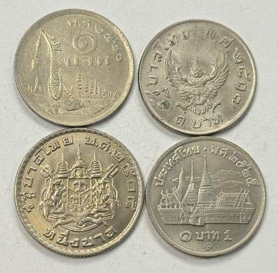 S&S Numismatic世界钱币-拍卖 第125期  - 4枚一起-泰国1泰铢