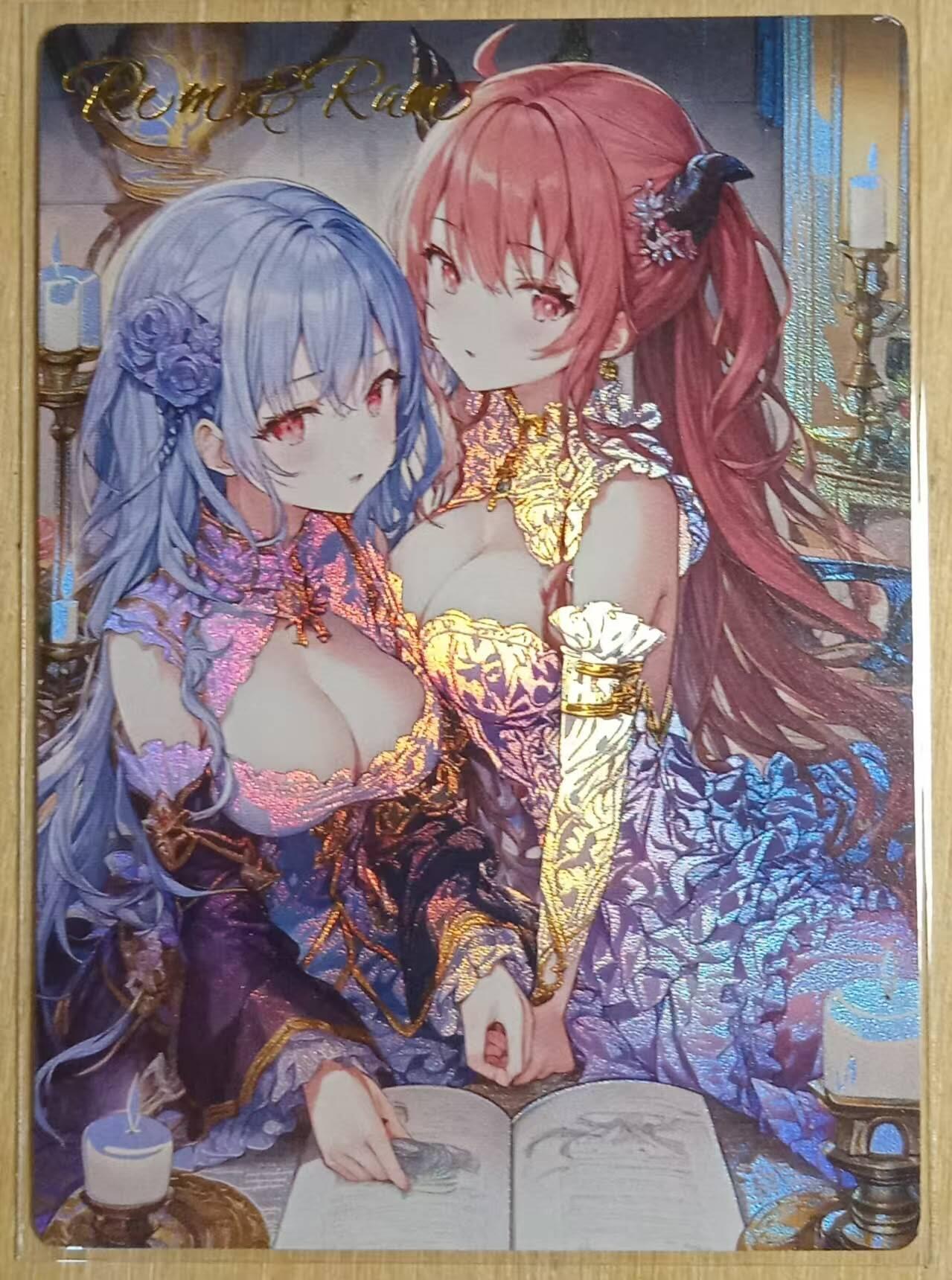 龙虎卡牌-八一场（满200元包邮，无佣金，每周六结拍，欢迎送拍） 折光彩闪 猫总卡牌 蕾姆+拉姆 2位大胸妹妹