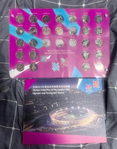 北京马甸外国币专卖第149期，外国币专场，陆续上拍，欢迎关注 - 英国伦敦奥运会29枚纪念币亚克力封装，及30枚邮票