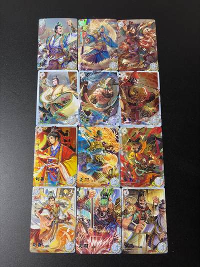 NO.29 好又多金牌大场，每周一站式配齐，方便凑单！（卖家送拍0抽成！周6晚9点截拍！） - 卡游三国 1-4弹 刘备+关羽+张飞白玉卡 共12张 第五弹开始无关羽