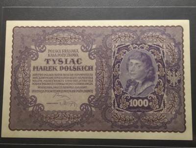2026四月第一期，总222期 - 波兰1919版1000马克UNC 大票幅 国父东布罗夫斯基 初版单字轨/单字轨版