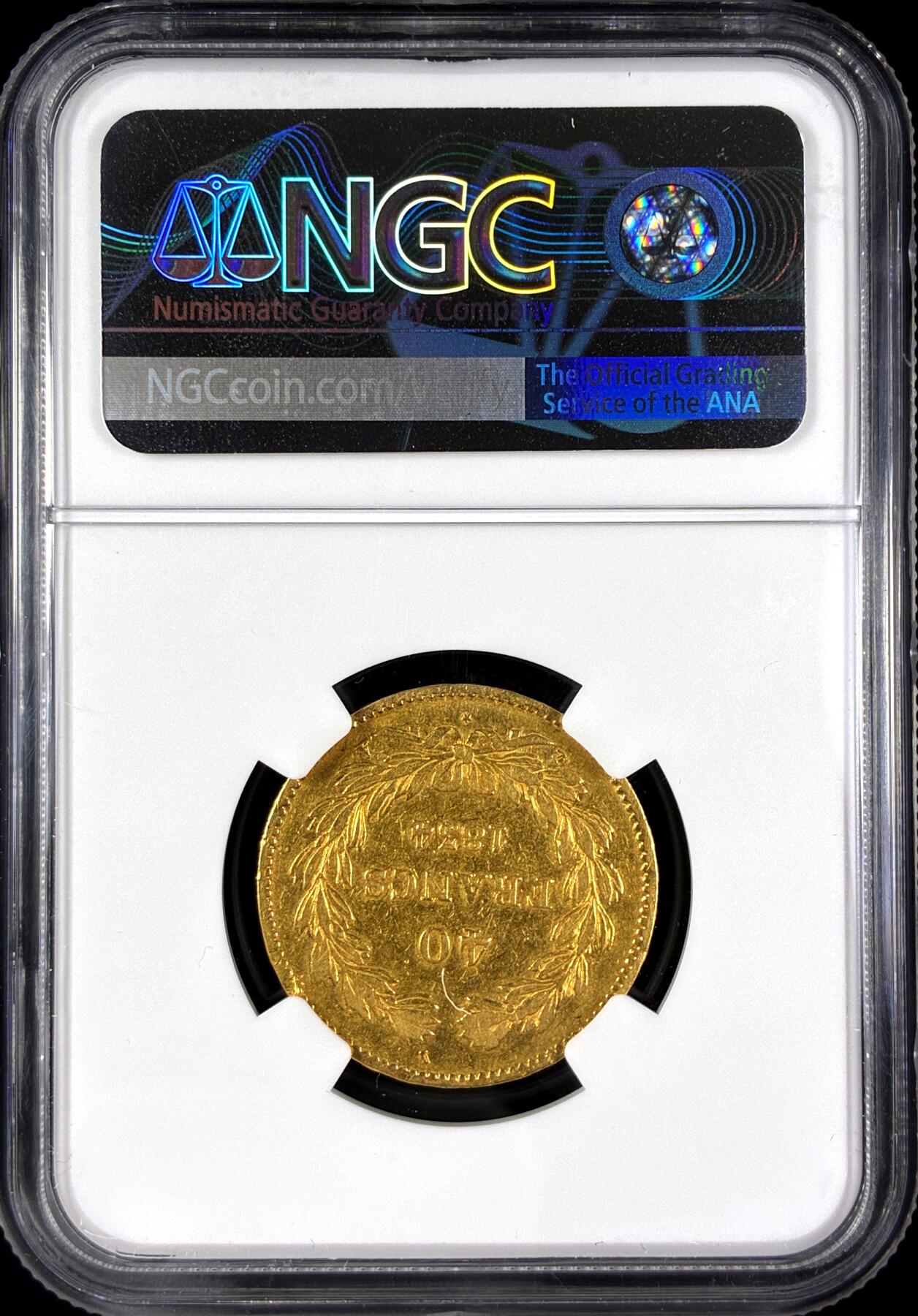 【雨安】【直播拍卖】【第0131期-评级币章】2026-04-04 周六 19:30 (金价1060, 银价18.08)  [评级金铂] France [金币] 法国 40法郎 1834年 菲利普  NGC-VF