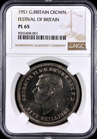 【雨安】【直播拍卖】【第0131期-评级币章】2026-04-04 周六 19:30 (金价1060, 银价18.08)  - [评级欧洲] Great Britain 英国 1克朗 1951年 乔治六世 PCGS-PL65