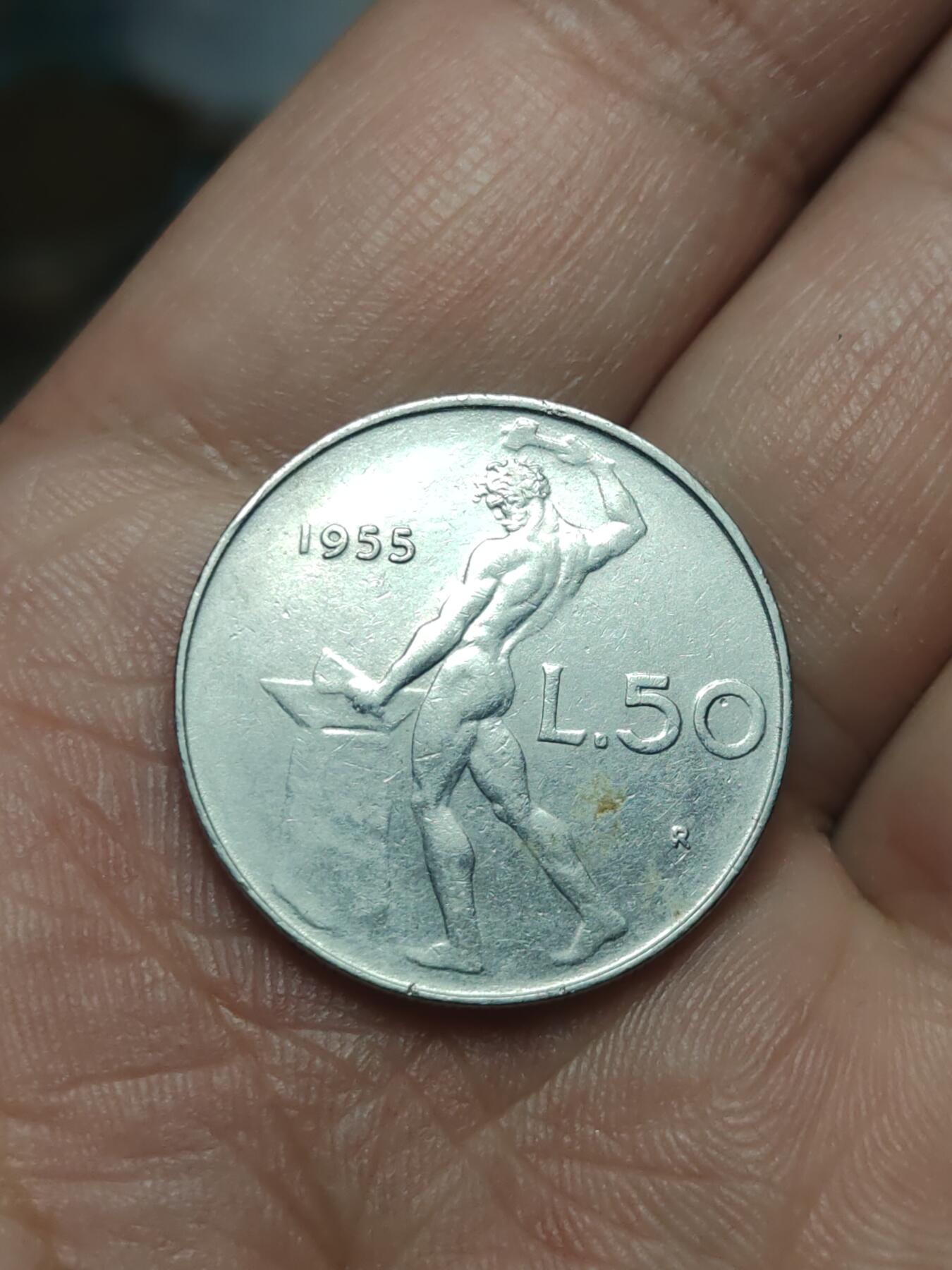 2026年第四十场(总第二百零九场）外国好品散币场(免佣金) 早起年份–意大利🇮🇹1955年50里拉(共和国时期第一版)