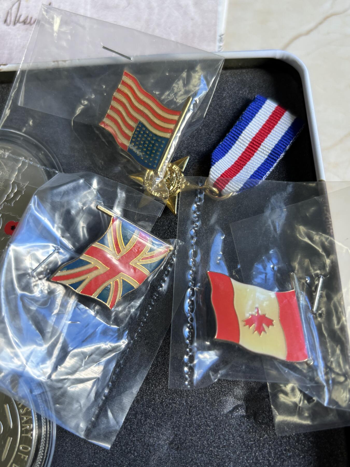 第196期拍卖 泽西根西奥尔德尼2004年诺曼底登陆纪念银币3枚套，925银，28.28克*3，发行25000套，有氧化