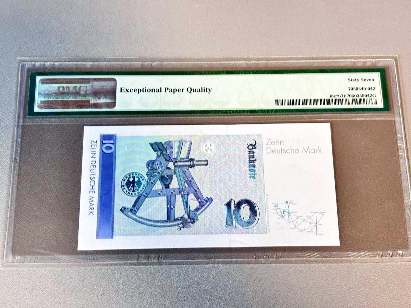 【Blue Auction】世界纸币精拍第804期——18级TOP拍卖/信誉/品质/专业/高效💫 【p38c*补号】德国 1993年10马克 PMG67EPQ 