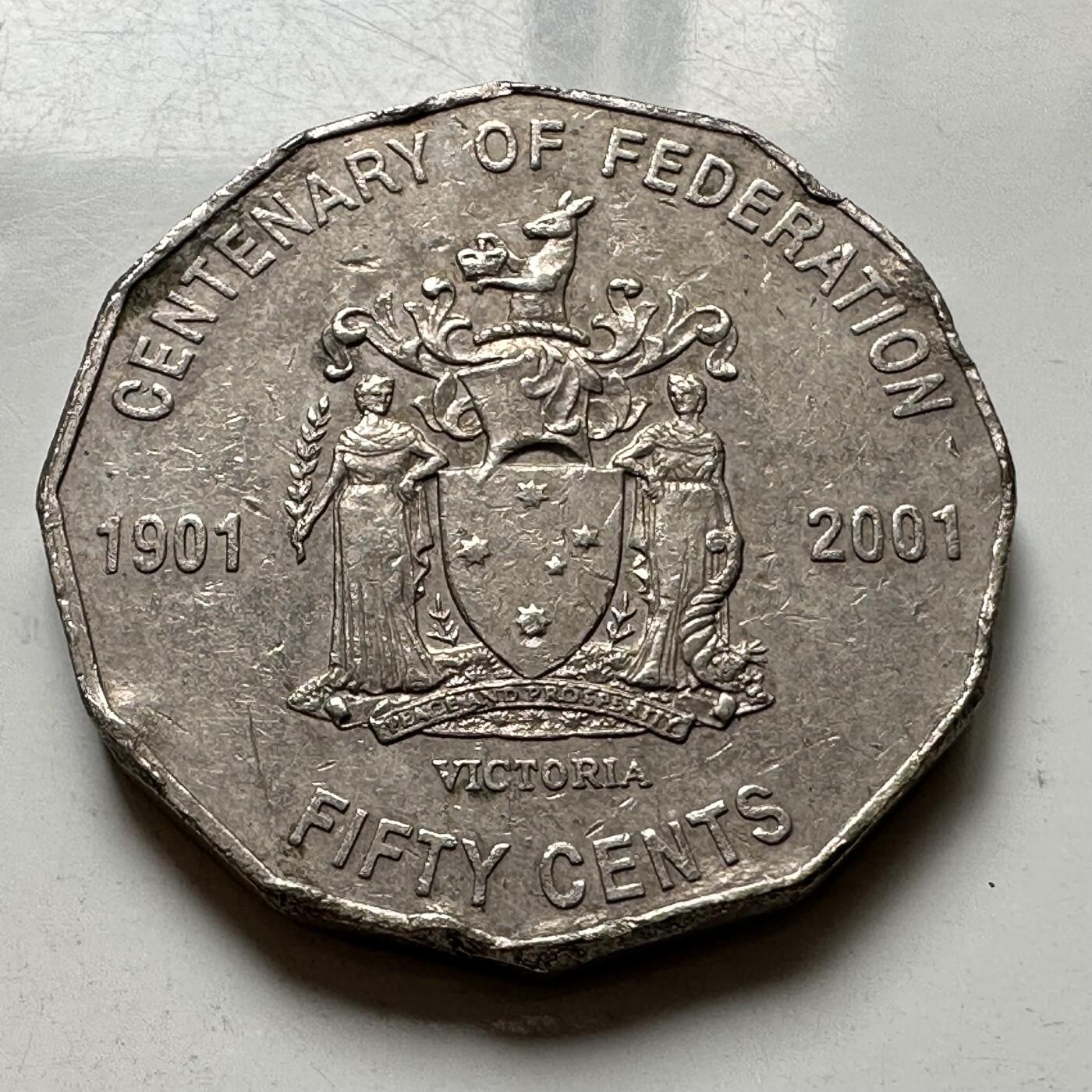 🌹外币初藏🌹🐯2026年第37场   每周二四六晚8️⃣点 接代拍 澳大利亚2001年50分纪念币