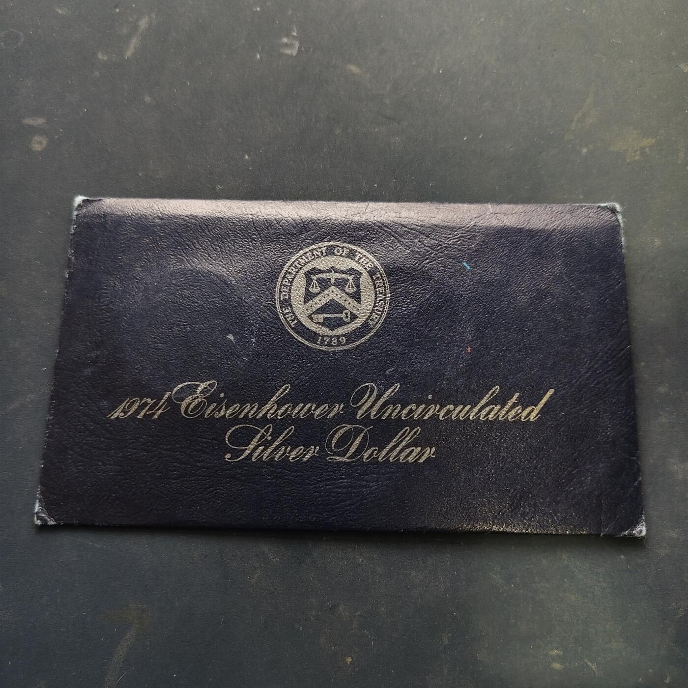 【全场包邮】纯粹捡漏拍518场 美国1971年官方封装艾森豪威尔1元精制银币【38.1毫米24.6克40%】-盒证全