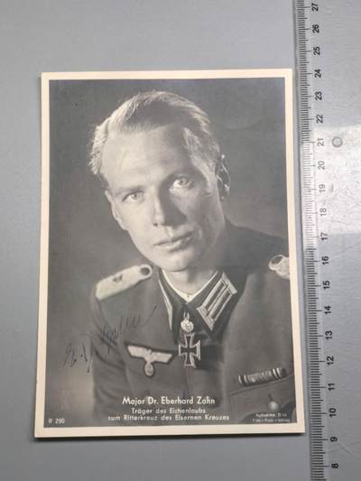 小驴勋章奖章收藏4月4日周六晚六点拍卖（珍爱和平，收藏战争，铭记历史，勿忘国耻，忠党爱国。有偿代拍，送拍规则在简介最后，参拍须阅读规则后再参拍，关系到运费包装发货时效真假辨别等关键信息，拍卖时不再发原图，看大图店主微信码在拍卖店铺介绍里） - 橡叶饰百岁博士Dr. Eberhard Zahn电影照片出版社战时明信片战后正反双亲签