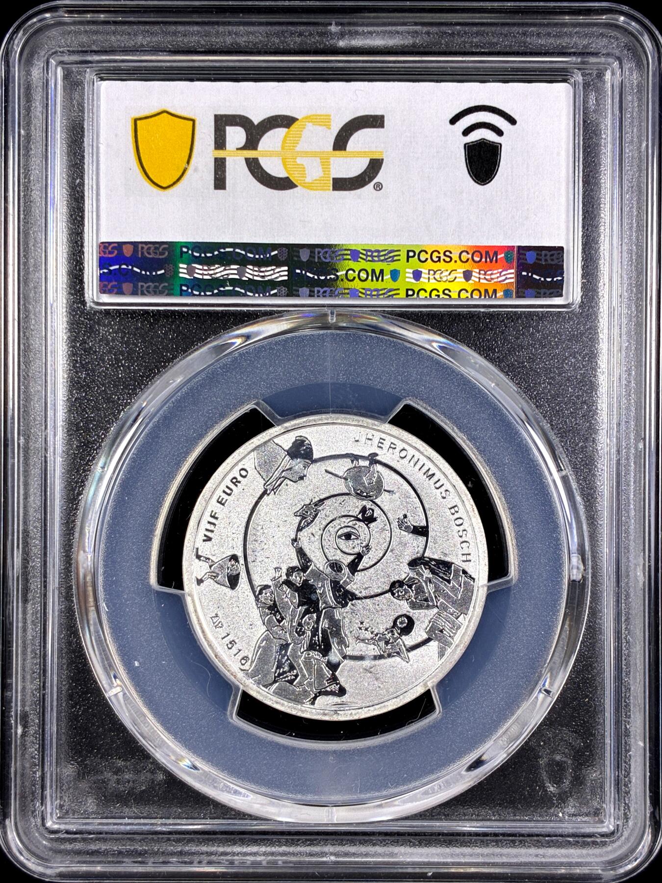 【雨安】【直播拍卖】【第0131期-评级币章】2026-04-04 周六 19:30 (金价1060, 银价18.08)  [评级欧元] Netherlands 欧元 荷兰 5欧元 2016年 画家耶罗尼米斯·博斯  PCGS-MS66