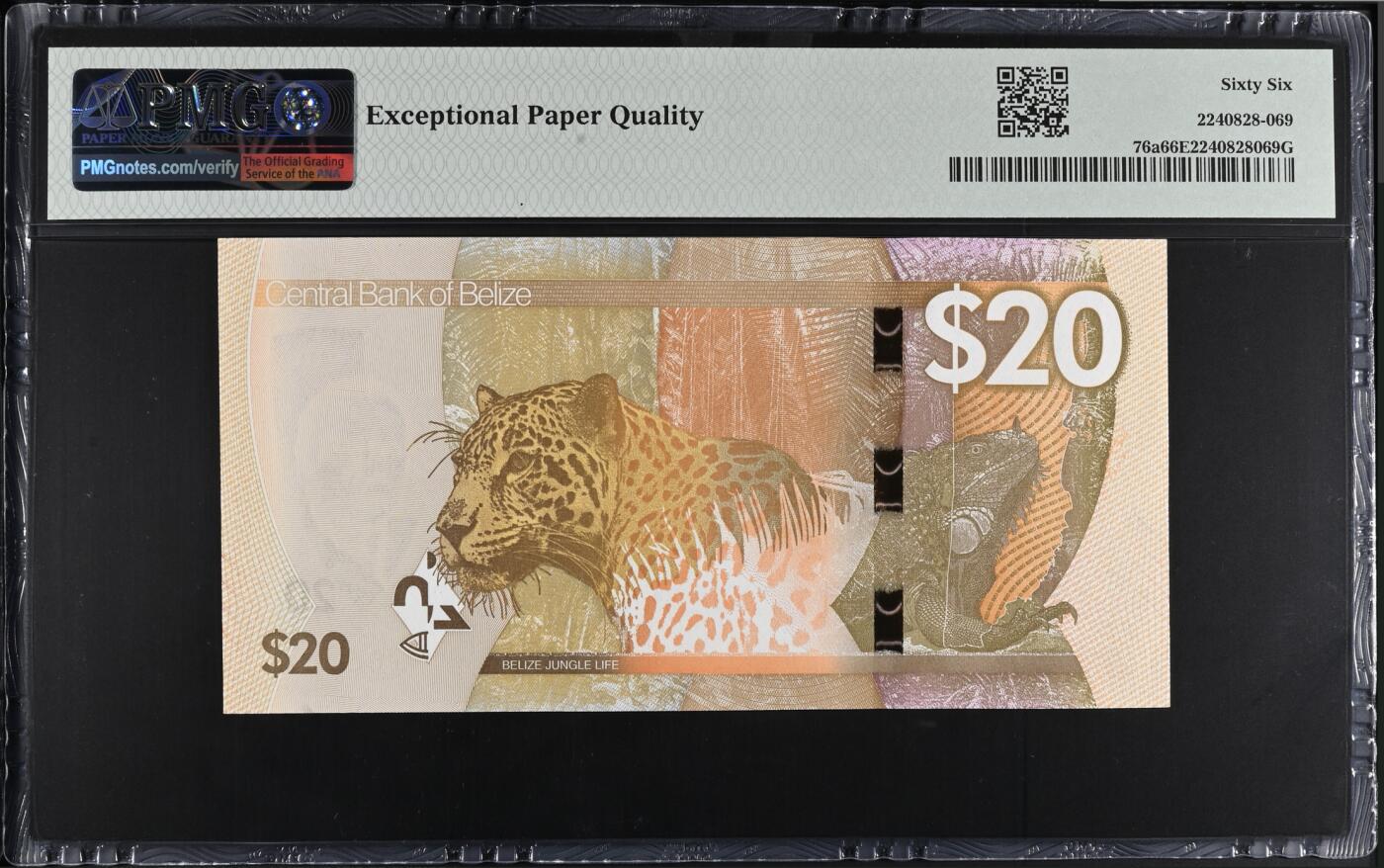 《愛美收藏》第239期-4.5周日外币黄金场  伯利兹20元 PMG66E 2025年 首冠 数3 无47