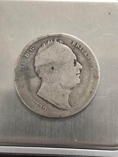 英国威廉四世1834-37年半克朗银币，925银，重12.47克 - 英国威廉四世1834-37年半克朗银币，925银，重12.47克