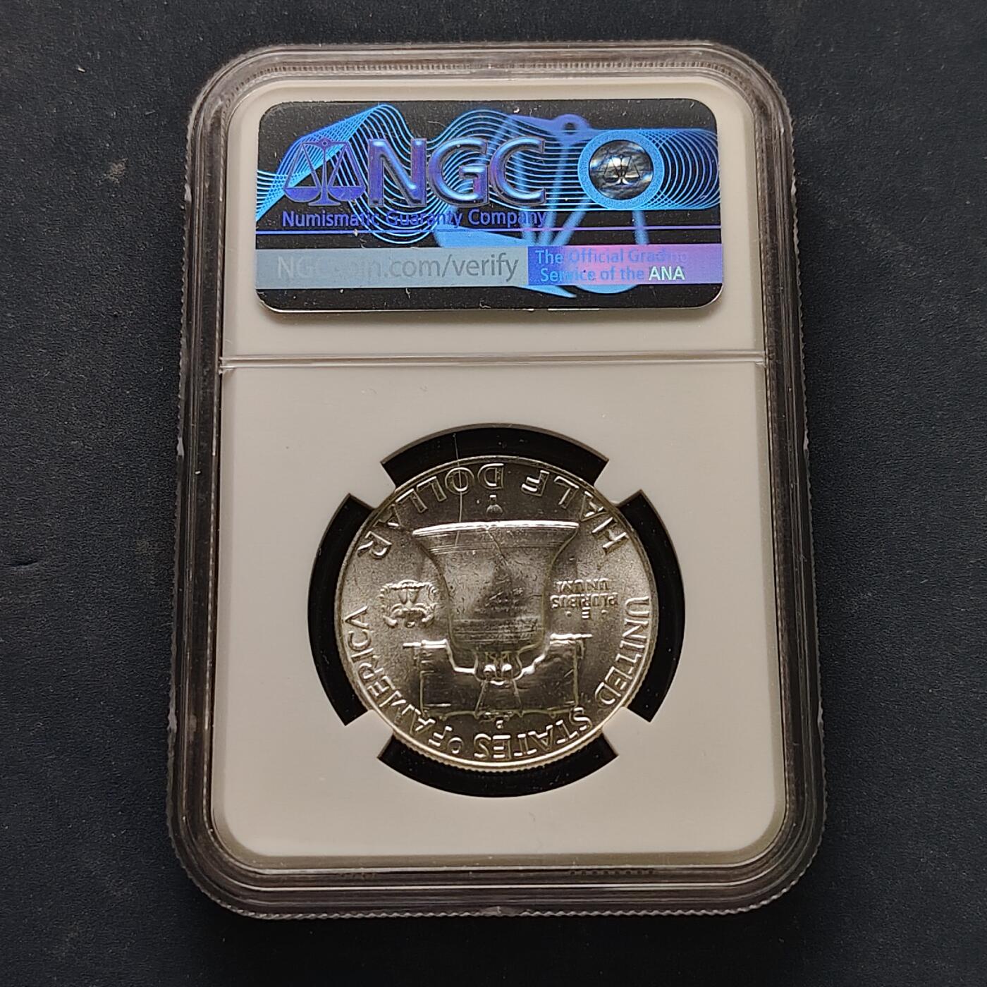 【全场包邮】纯粹捡漏拍519场 美国1959年富兰克林D厂半元银币【31毫米12.5克90%】-NGC MS64