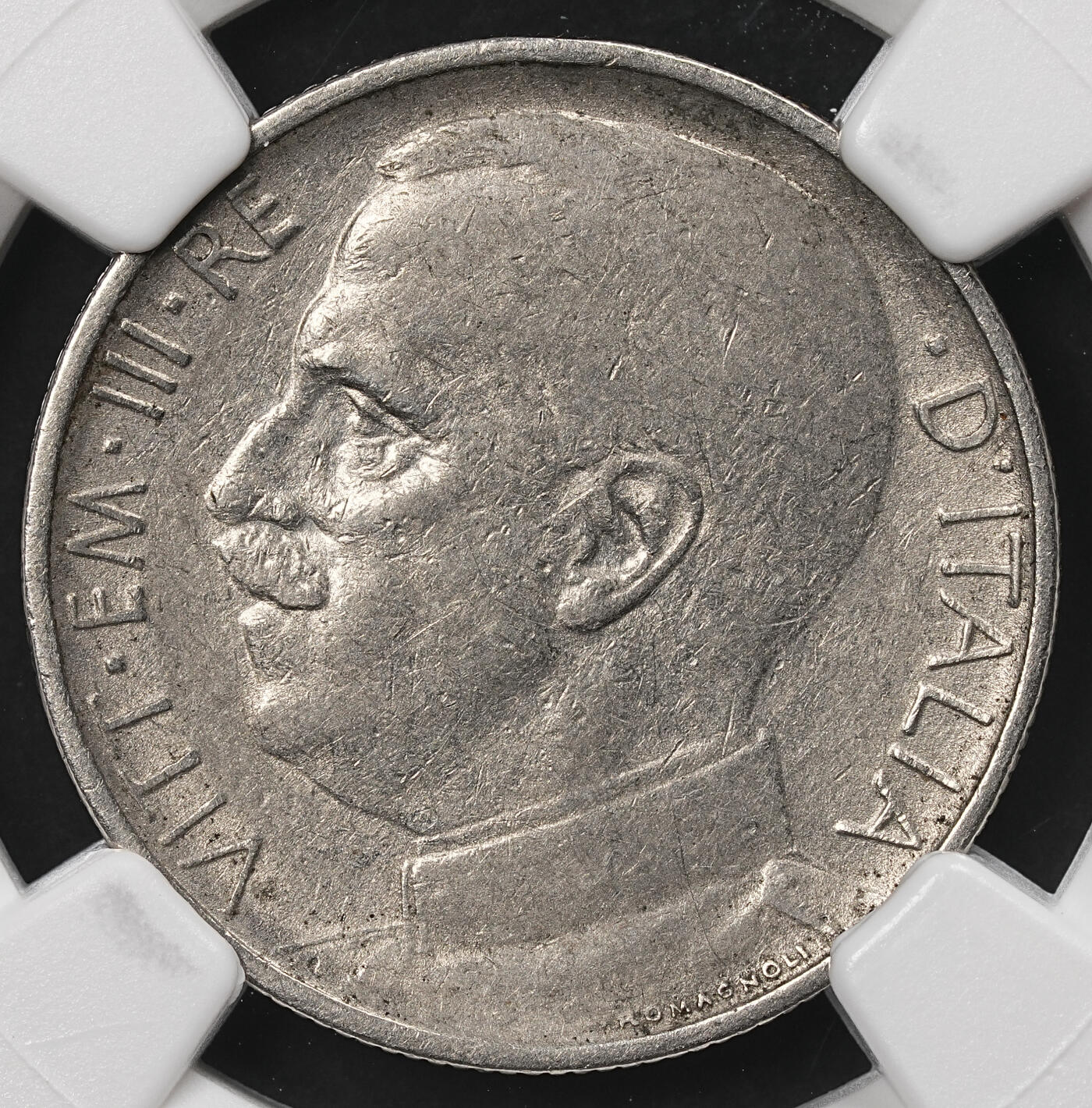 修遠堂世界钱币第110期 NGC XF40 1920年意大利50分，稀少齿边版