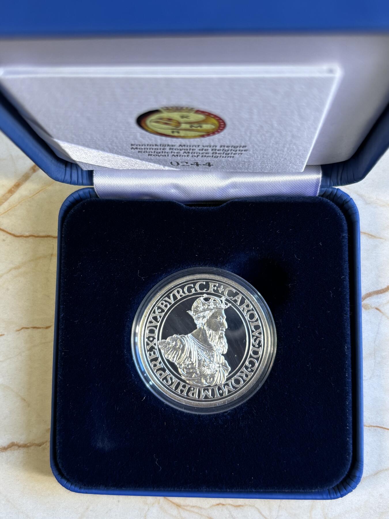 第196期拍卖 比利时2021年卡尔斯古尔登500周年精制纪念银币，925银，18.75克，发行5000枚