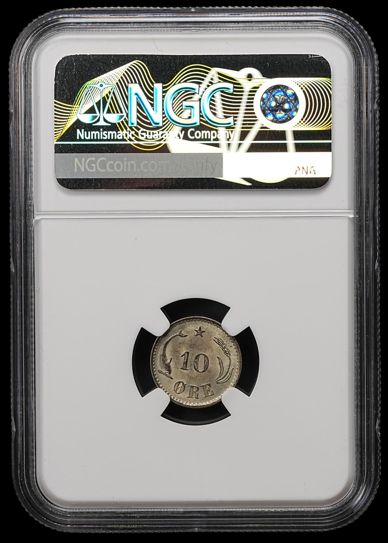 修遠堂世界钱币第110期 NGC MS64  1903年丹麦海豚10欧尔银币