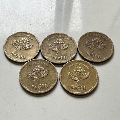 🌹外币初藏🌹🐯2026年第37场   每周二四六晚8️⃣点 接代拍 - 印尼1992年500卢比 五枚