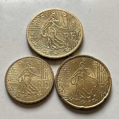 🌹外币初藏🌹🐯2026年第37场   每周二四六晚8️⃣点 接代拍 - 法国 10-20-50欧分3枚组