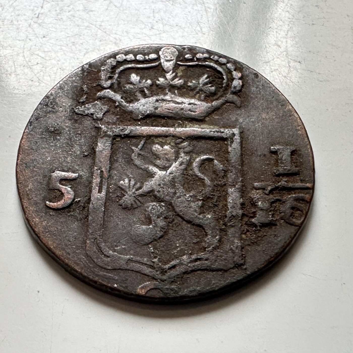 🌹外币初藏🌹🐯2026年第37场   每周二四六晚8️⃣点 接代拍 荷属东印度巴达维亚 1818年 5 Duit 铜币