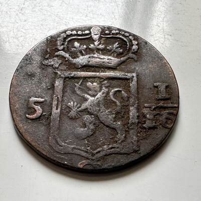 🌹外币初藏🌹🐯2026年第37场   每周二四六晚8️⃣点 接代拍 - 荷属东印度巴达维亚 1818年 5 Duit 铜币