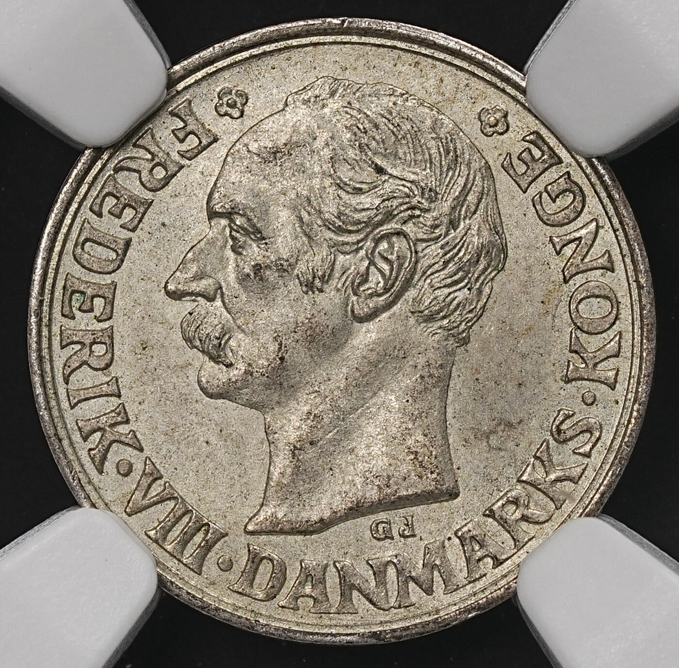 修遠堂世界钱币第110期 NGC MS65 1912年丹麦10欧尔银币