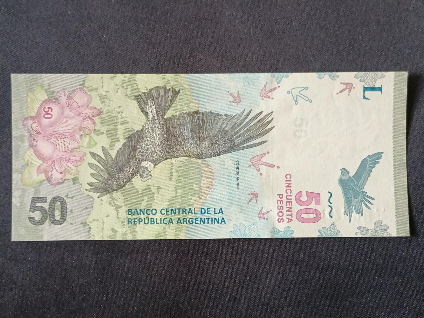 【游宝拍卖】丙午马年第18期 阿根廷-50比索【动物版 全新UNC】