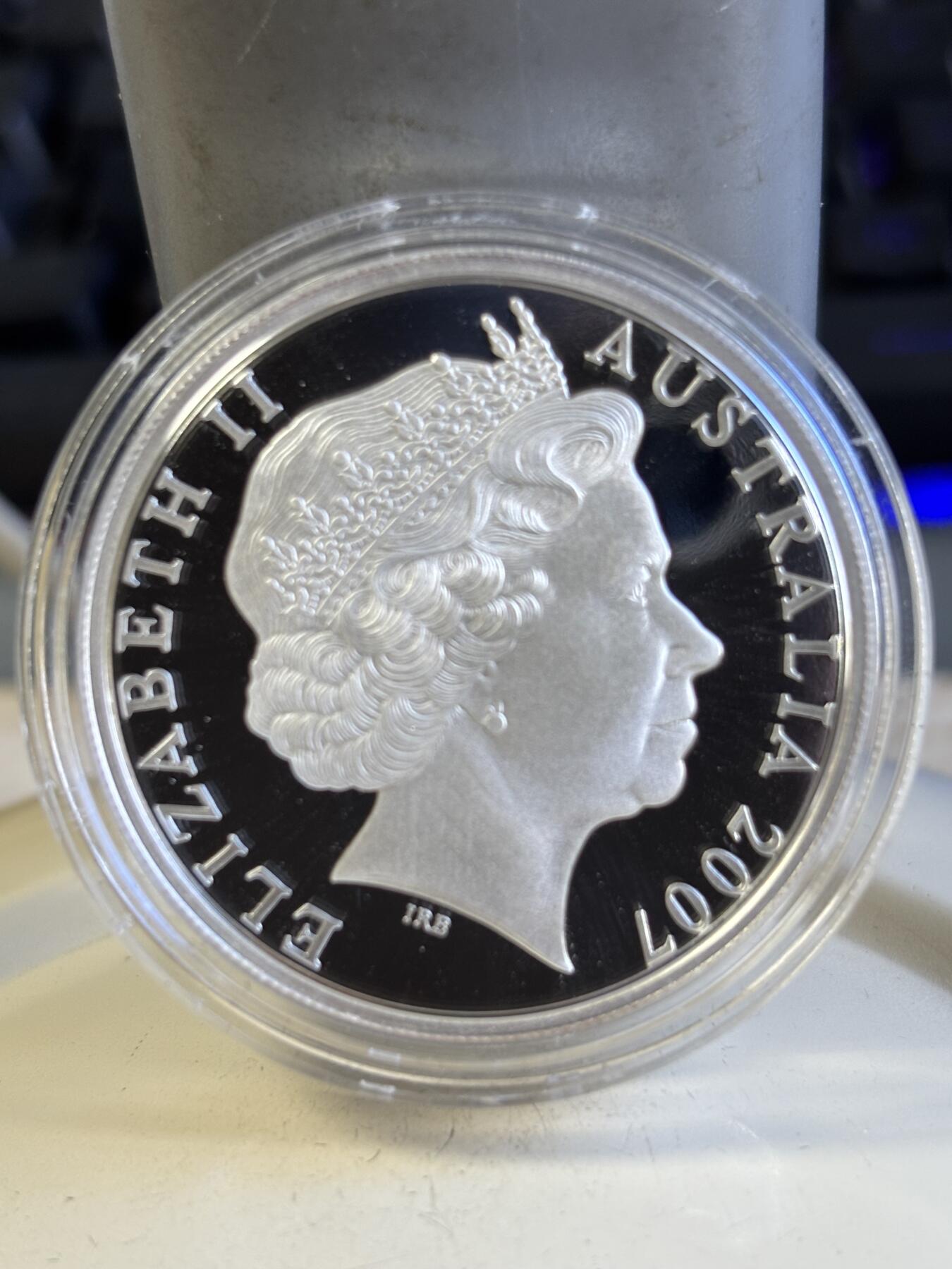 第196期拍卖 澳大利亚2007年澳洲袋鼠系列精制版1盎司纪念银币，999银