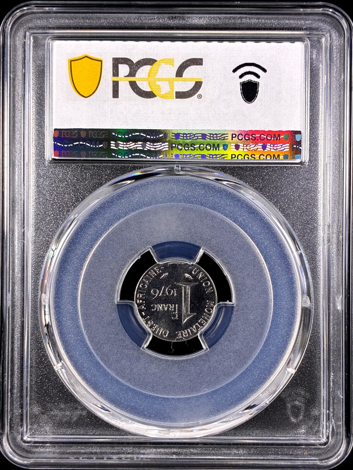 【雨安】【直播拍卖】【第0131期-评级币章】2026-04-04 周六 19:30 (金价1060, 银价18.08)  [评级样币] West African States 西非共和国 样币 1法郎 1976年 PCGS-SP69