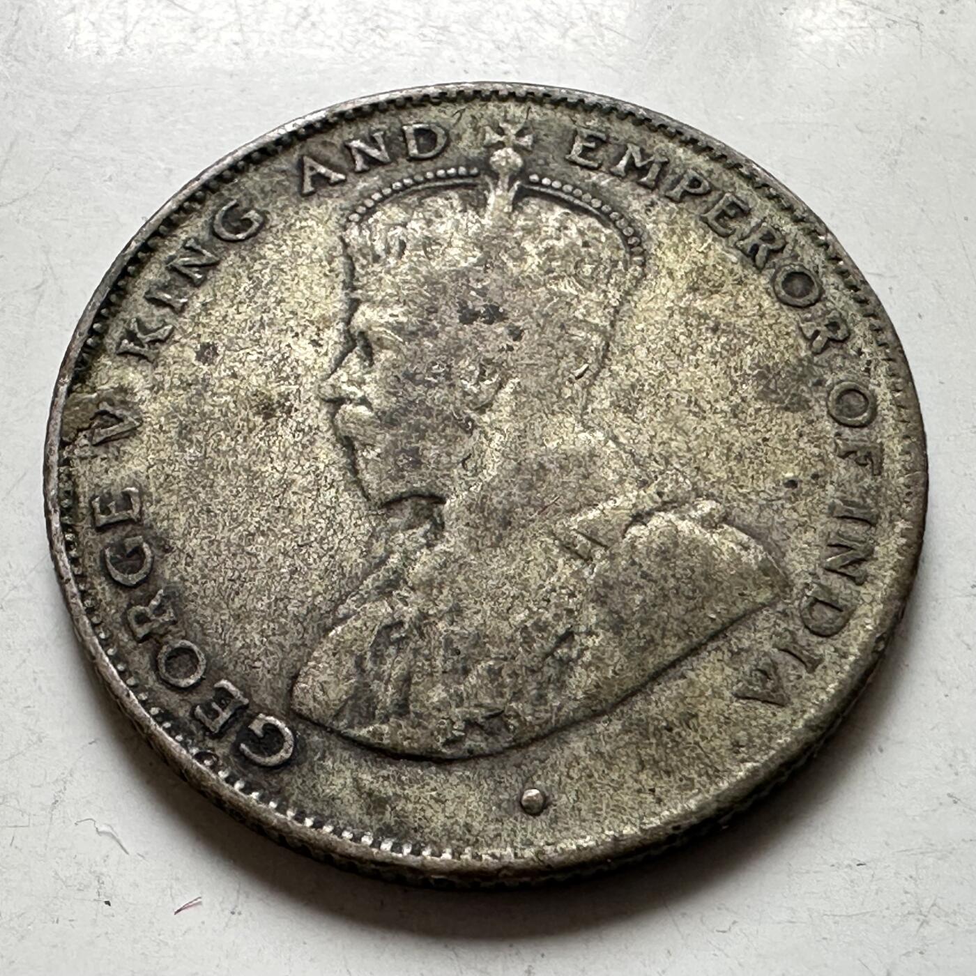 🌹外币初藏🌹🐯2026年第37场   每周二四六晚8️⃣点 接代拍 英属锡兰 1921年 乔治五世 50分 银币 5.83g-23.5mm 50%银