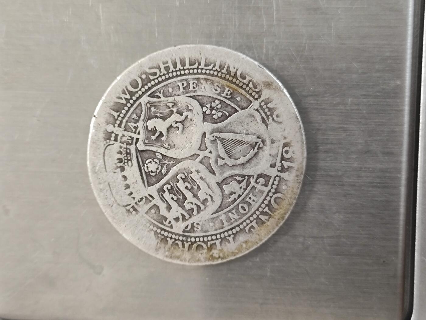 1894年英国维多利亚女王披纱2先令/1弗洛林银币