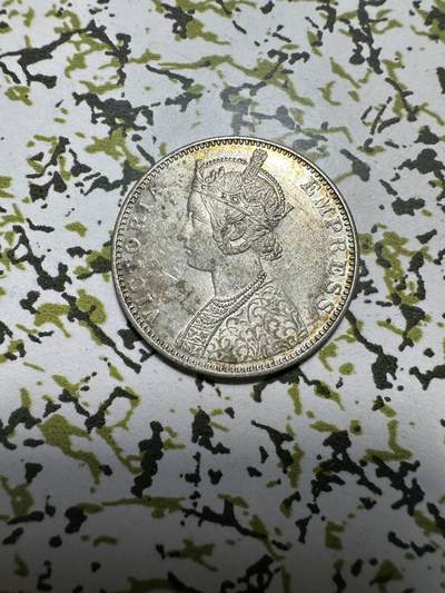 中外钱币 - 原光英属印度卢比 ，原光裸币少见，大都是盒子币