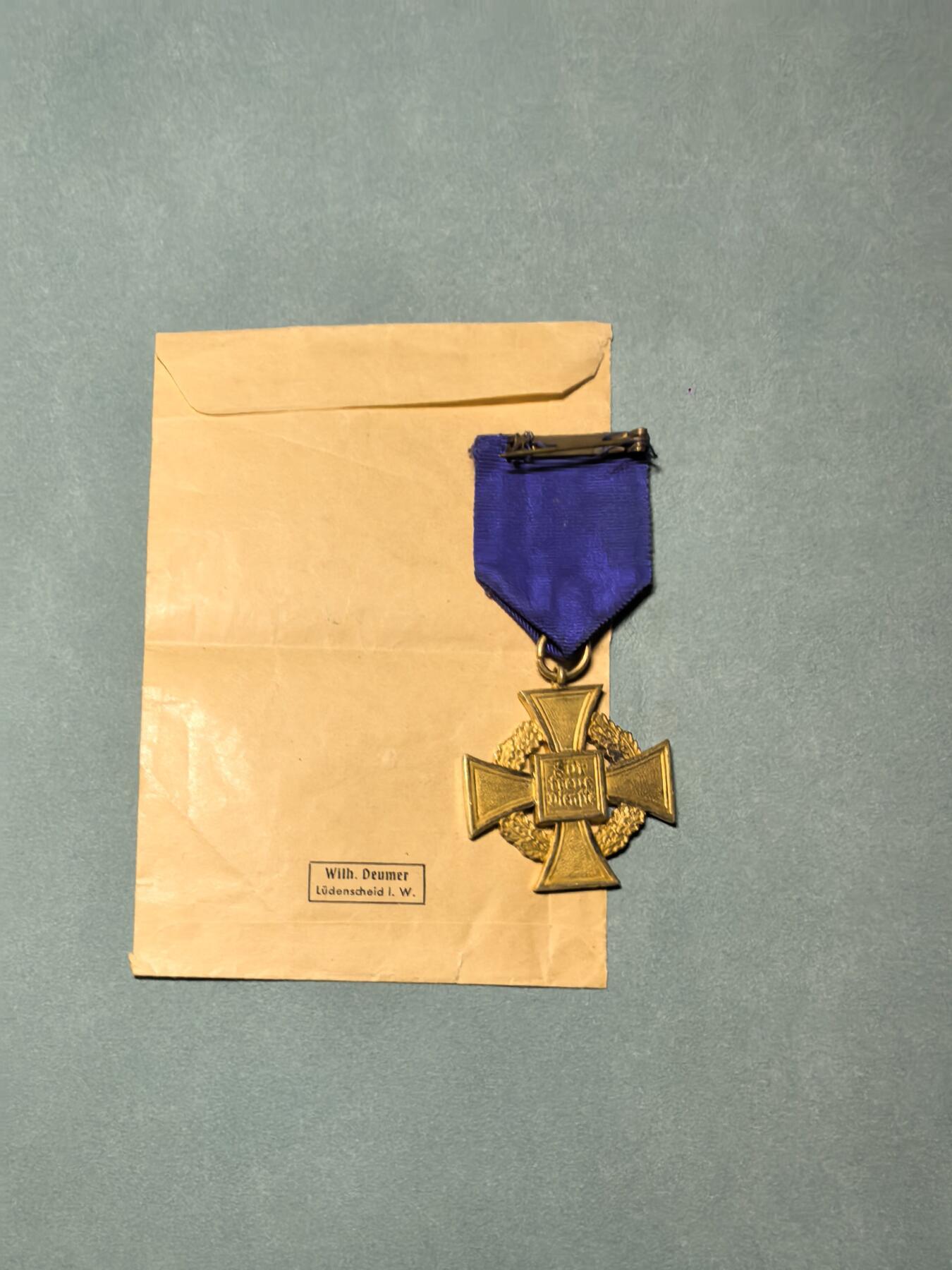 盛世勋华——号角文化勋章邮票专场拍卖第312期 德国（1939）金级忠诚服务奖章（40年）少见带纸袋