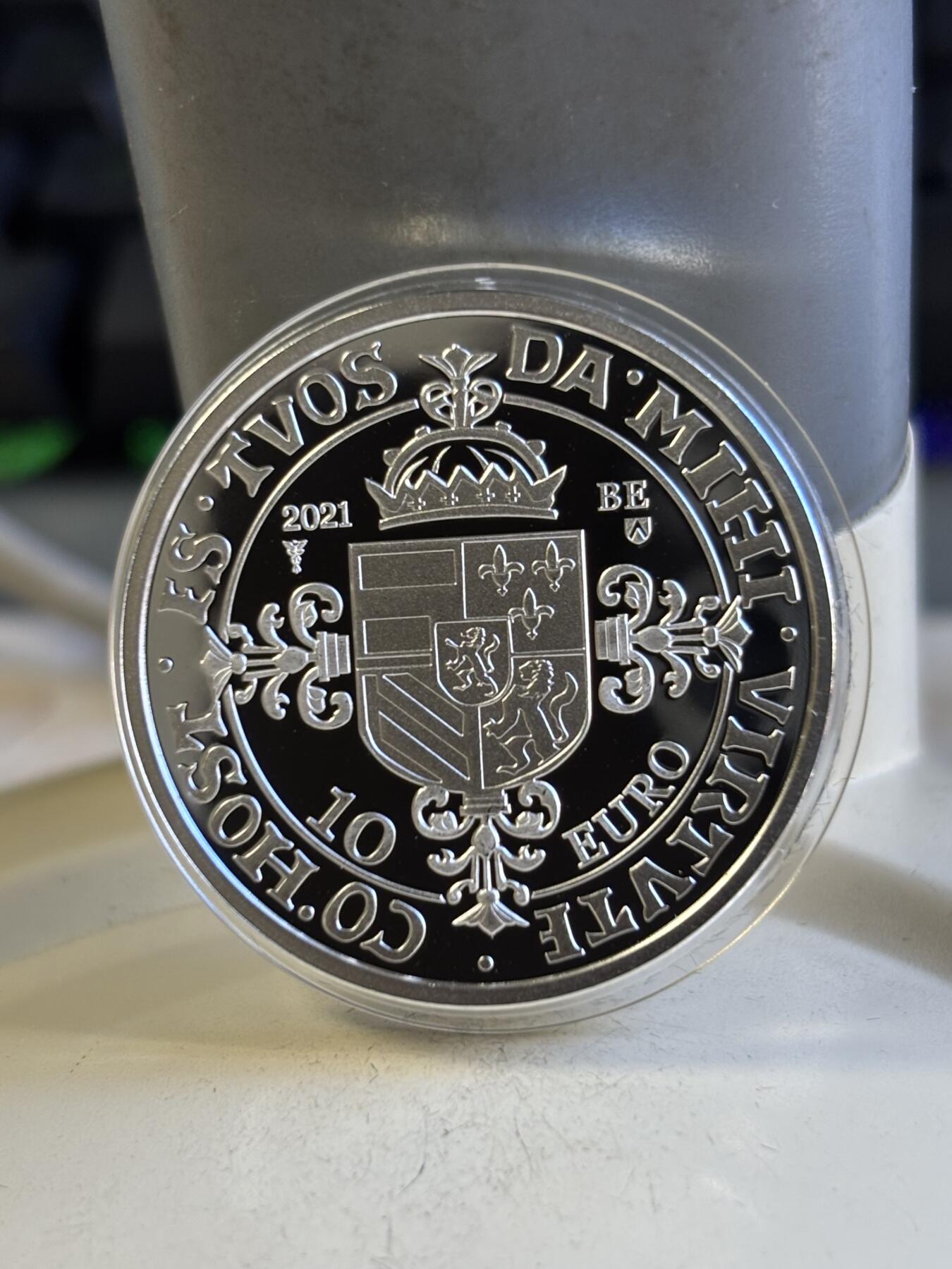 第196期拍卖 比利时2021年卡尔斯古尔登500周年精制纪念银币，925银，18.75克，发行5000枚