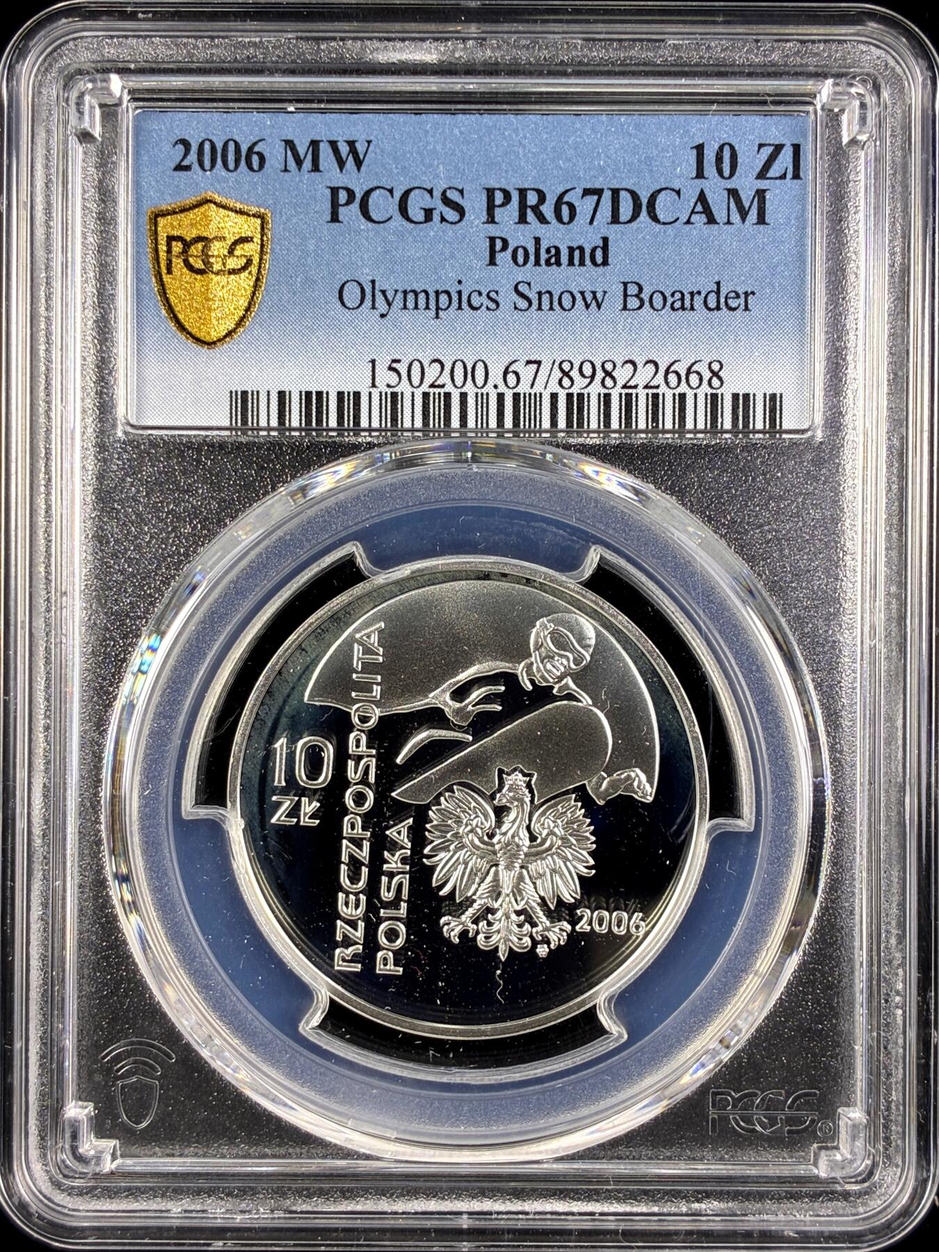 【雨安】【直播拍卖】【第0131期-评级币章】2026-04-04 周六 19:30 (金价1060, 银价18.08)  [评级现代] Poland 波兰 10兹罗提 2006年 奥运花样滑冰 PCGS-PR67DCAM 精制币