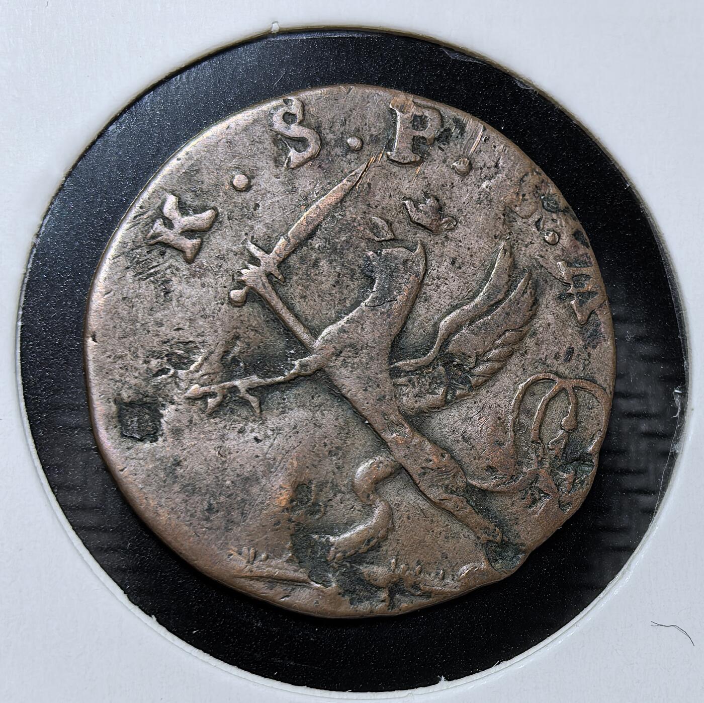 外国优质银币克朗币纪念章，每周六晚九点倒数截拍，满百包邮可寄存，持续收拍 德意志邦国1806年3芬尼铜币，正面为持剑格里芬纹章，是神圣罗马帝国解体前的地方流通辅币，见证了德意志分裂时期的货币体系。