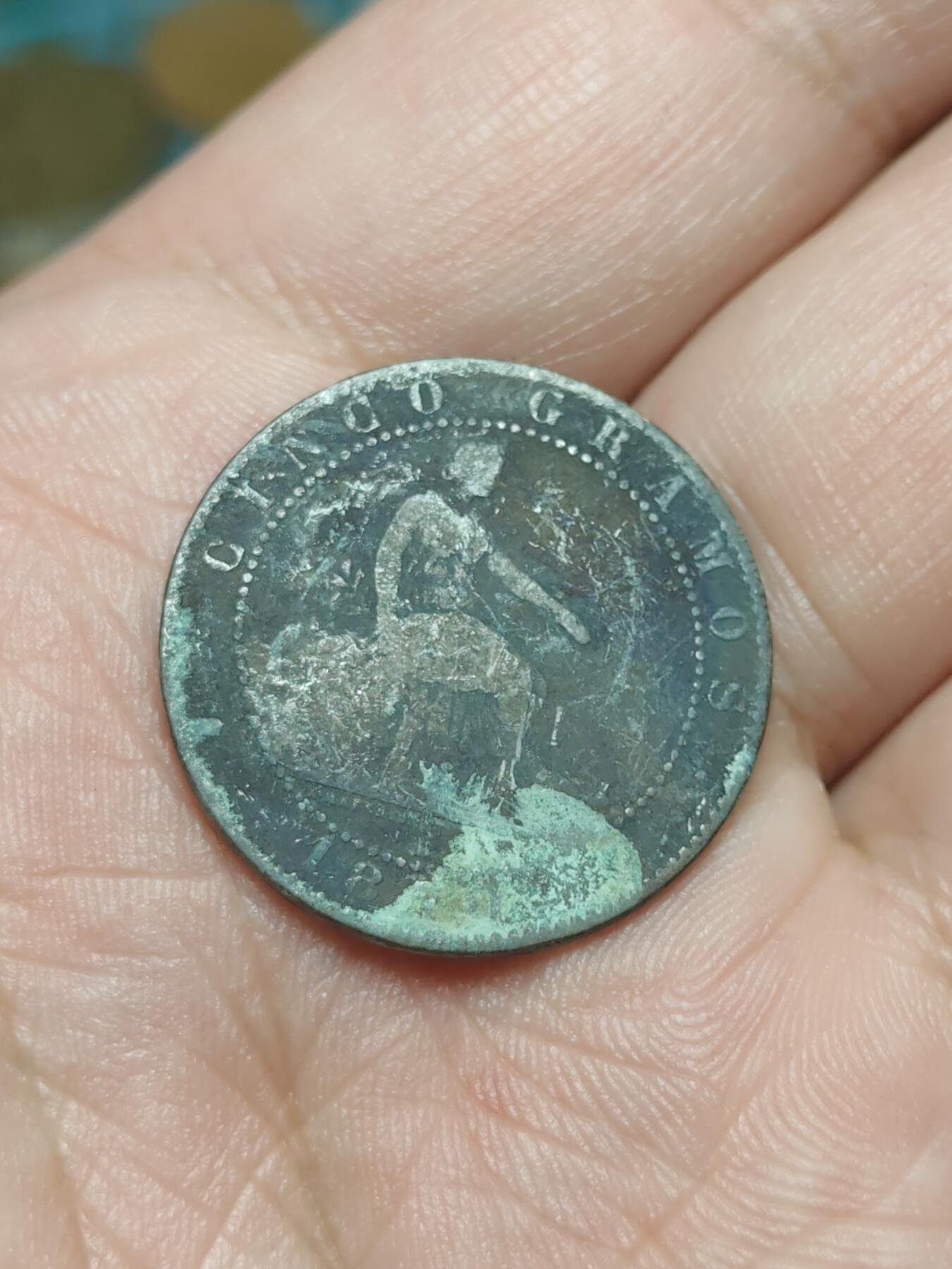 2026年第四十场(总第二百零九场）外国好品散币场(免佣金) 西班牙1870单年份5分(临时政府时期，OM标八角星版，巴塞罗那造)