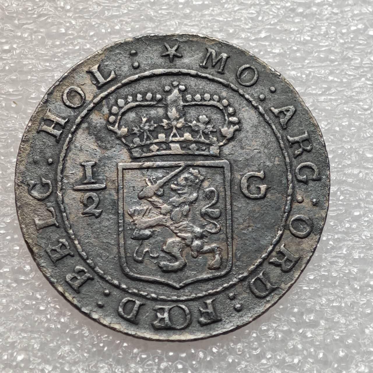  【淘币小摊】限时拍第八百九十二拍   教皇国塞舌尔加纳危地马拉场    每周一统一发货 荷属巴达维亚1802年1/2盾银币 km82