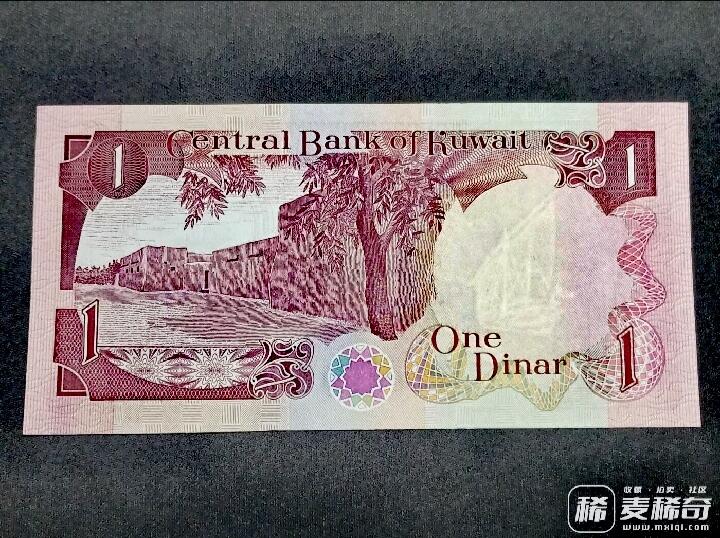 全新科威特1968年1第纳尔靓品纸币