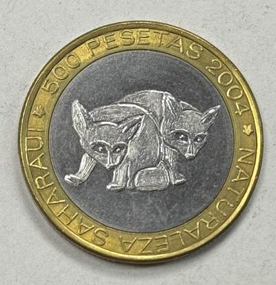 S&S Numismatic世界钱币-拍卖 第125期  - 撒哈拉2004年 耳廓狐 500比塞塔双色纪念币