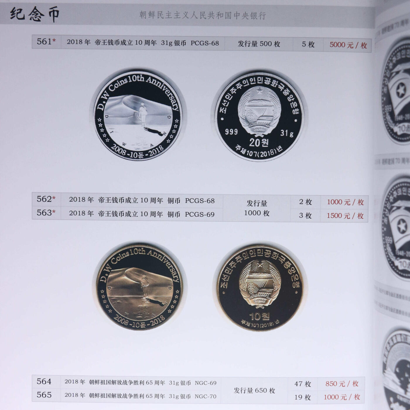 2023年《朝鲜民主主义人民共和国中央银行2023北京国际钱币博览会展销目录》启炫.…朝鲜纸币硬币部分价格参考