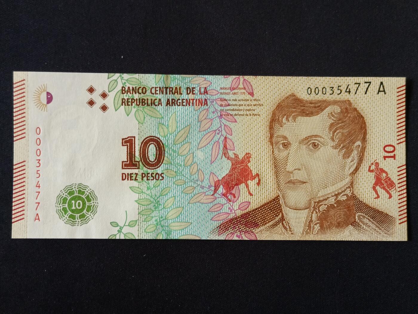 【游宝拍卖】丙午马年第18期 阿根廷-10比索【全新UNC】