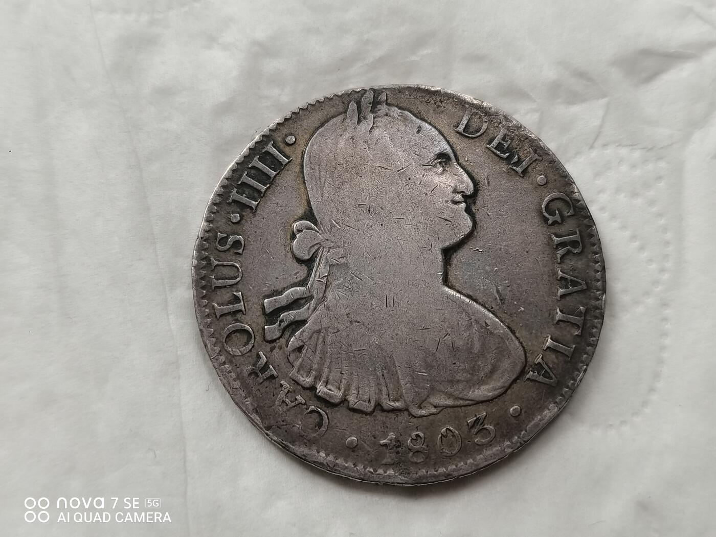 银币 1803年西班牙双柱大银币