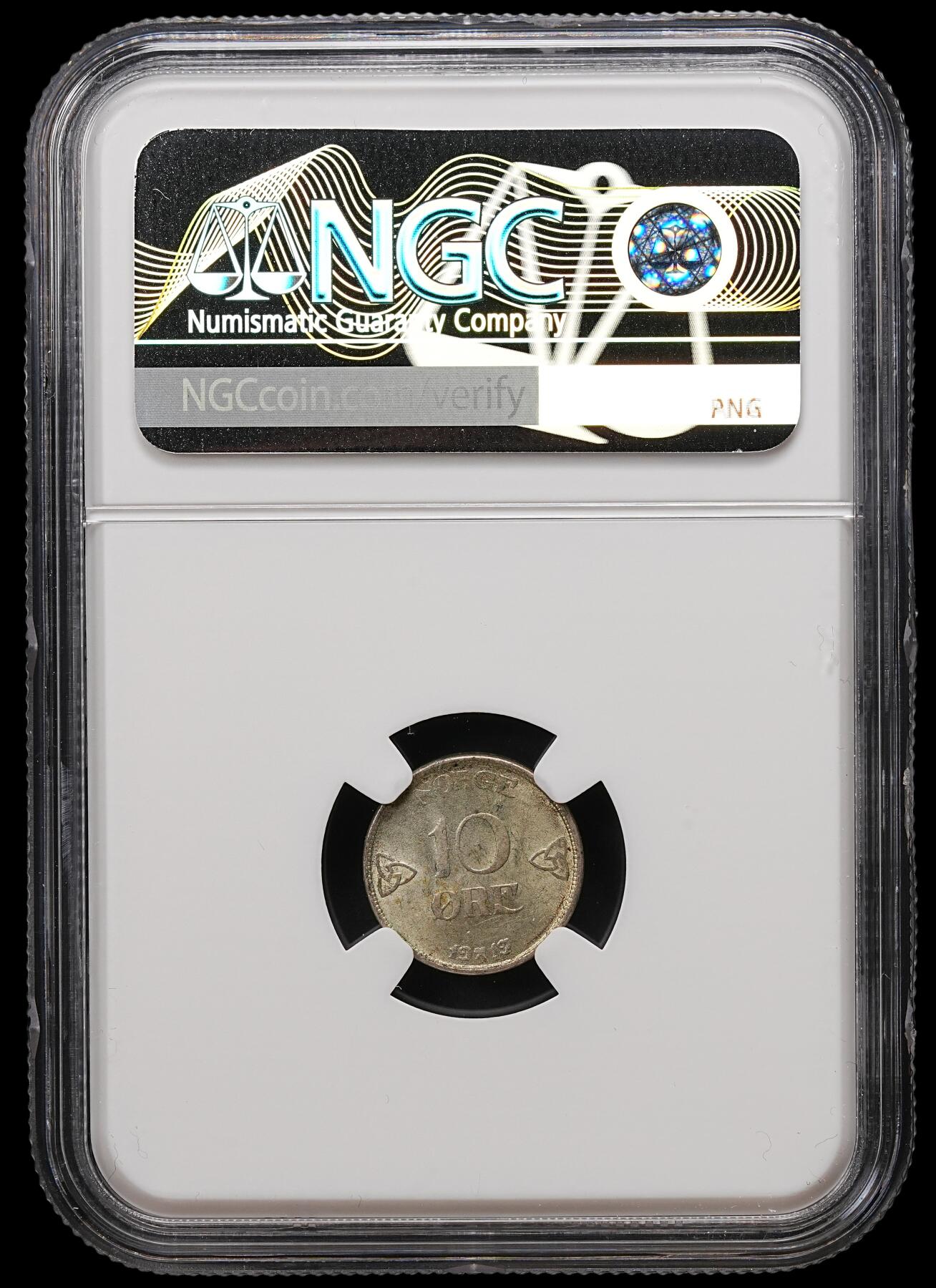 修遠堂世界钱币第110期 NGC MS63 1919年挪威10欧尔银币