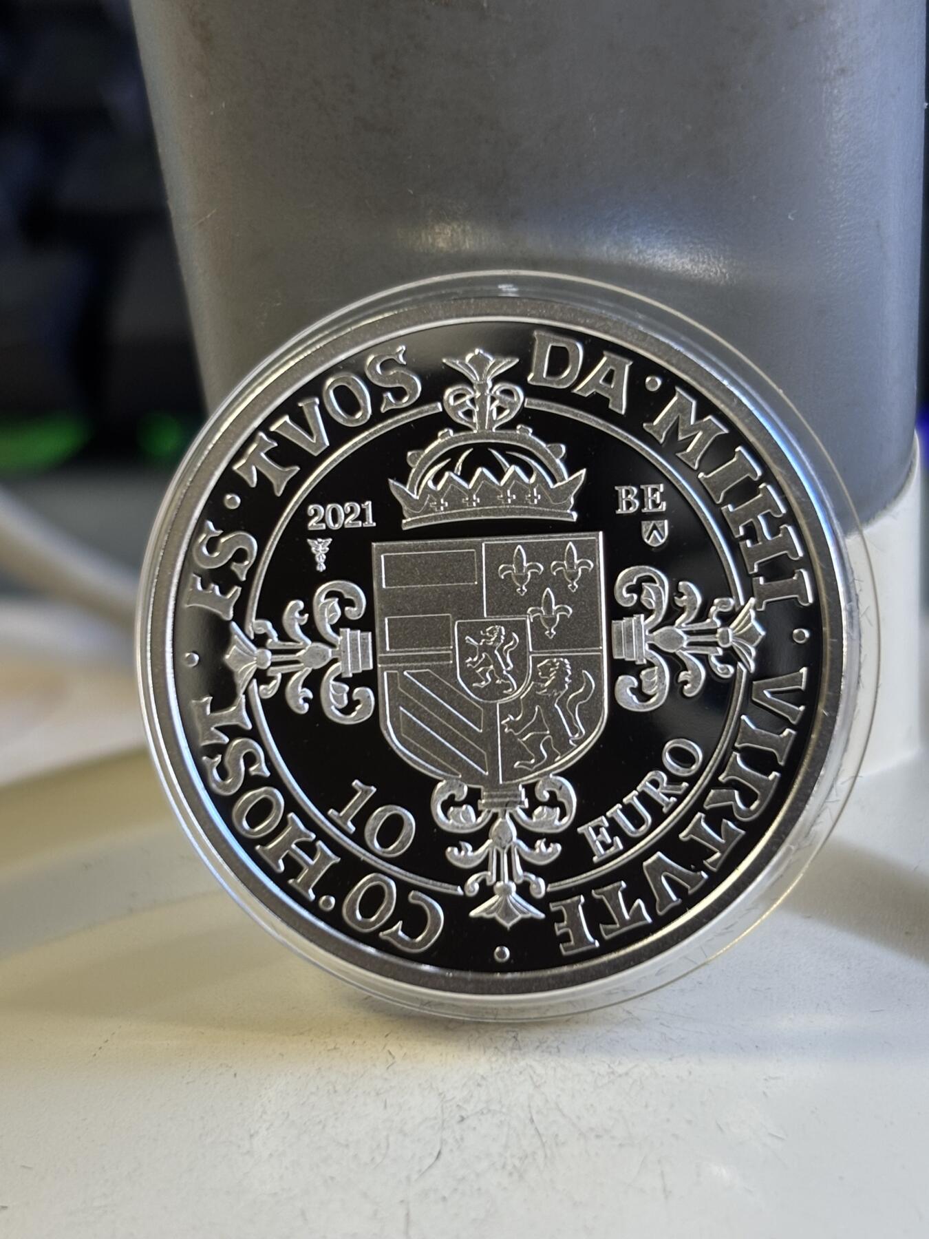 第196期拍卖 比利时2021年卡尔斯古尔登500周年精制纪念银币，925银，18.75克，发行5000枚