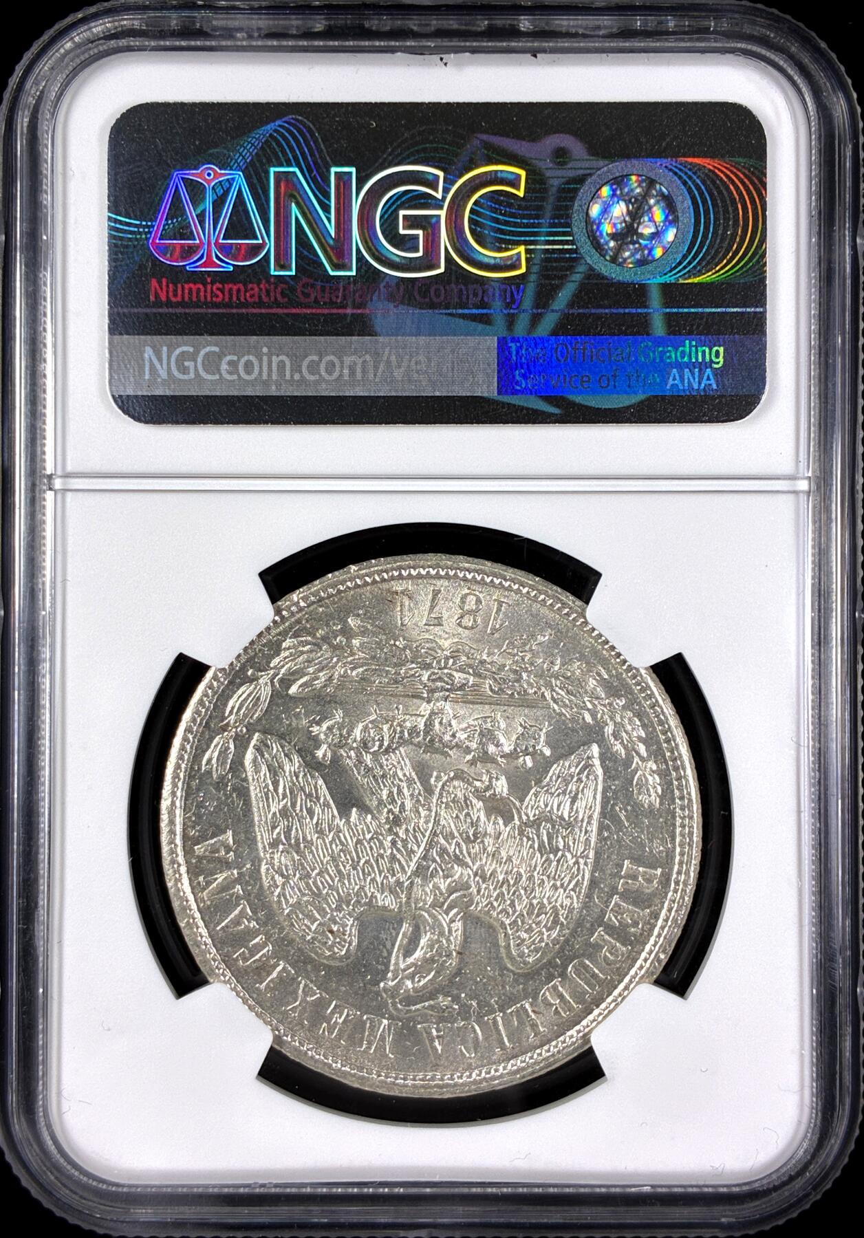 【雨安】【直播拍卖】【第0131期-评级币章】2026-04-04 周六 19:30 (金价1060, 银价18.08)  [评级美洲] Mexico 墨西哥 1比索 1871年 天平鹰洋  NGC-MS60