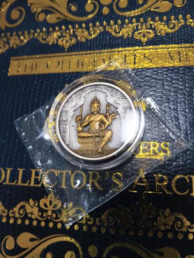 长老汇马年精选第十五场拍卖 - 2021四面佛紫铜硫化古银喷金纪念章，龙婆禅南佛牌，28MM