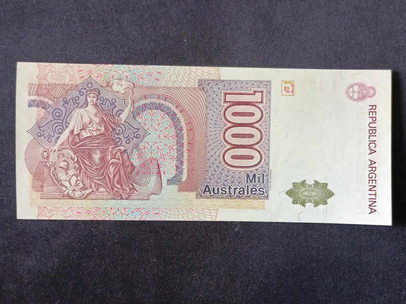 【游宝拍卖】丙午马年第18期 阿根廷-1000奥斯特拉【全新UNC-】